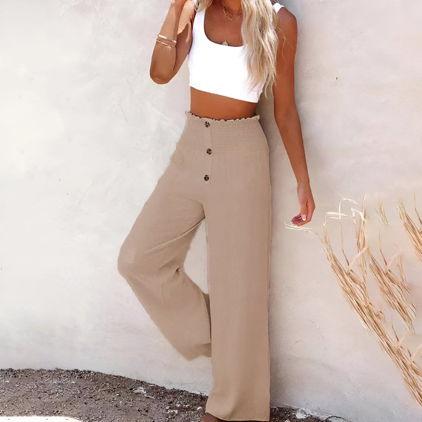 Nora – Women’s Pants with Smocked Waist
