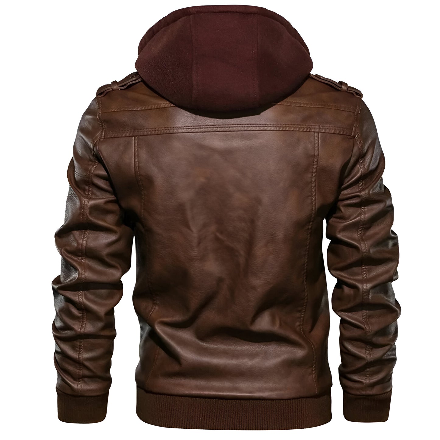 Liam – Men’s Leather Jacket with Hood