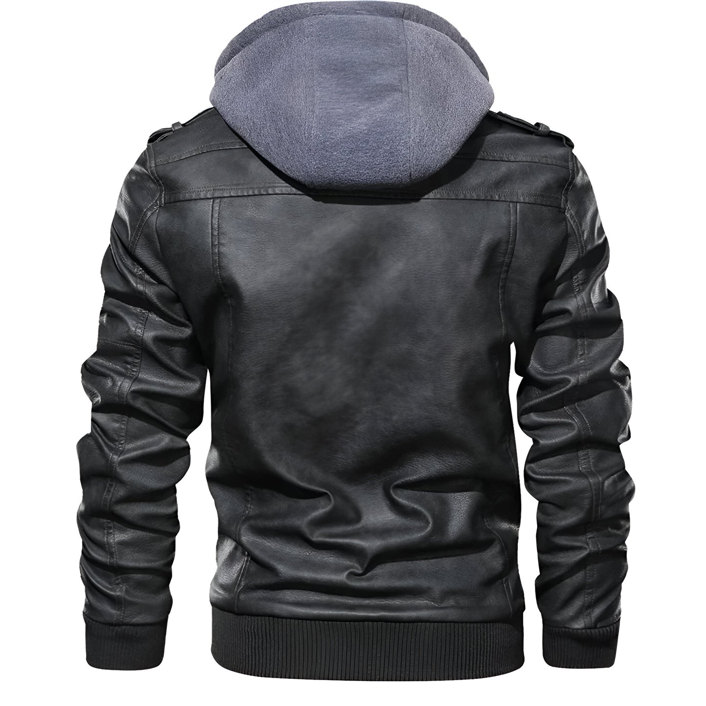 Liam – Men’s Leather Jacket with Hood